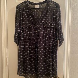 Black Patterned Women's Top